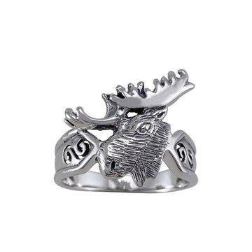 Moose Head Silver Ring TR1436 - Jewelry